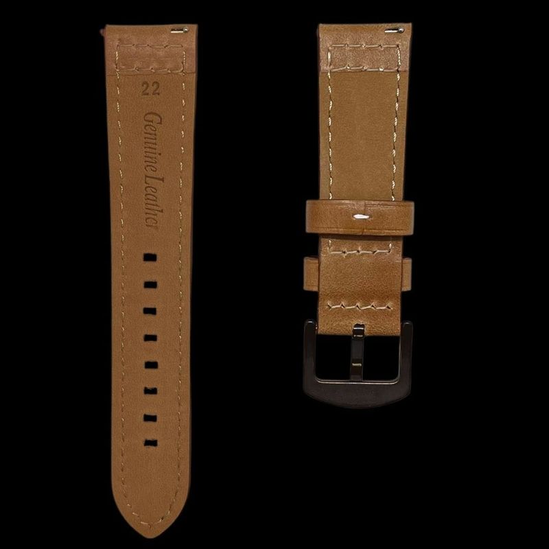 Bracelet de montre en cuir brun -  attache rapide
