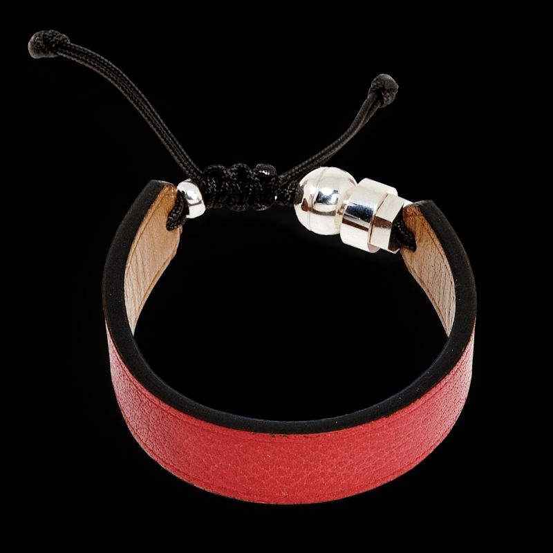 Bracelet de cuir véritable et argent sterling