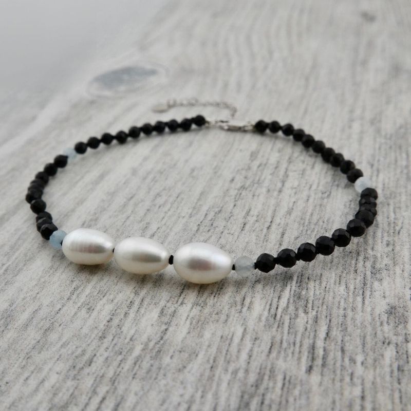 Bracelet Nuance en perles, spinels, aigues-marines et argent sterling