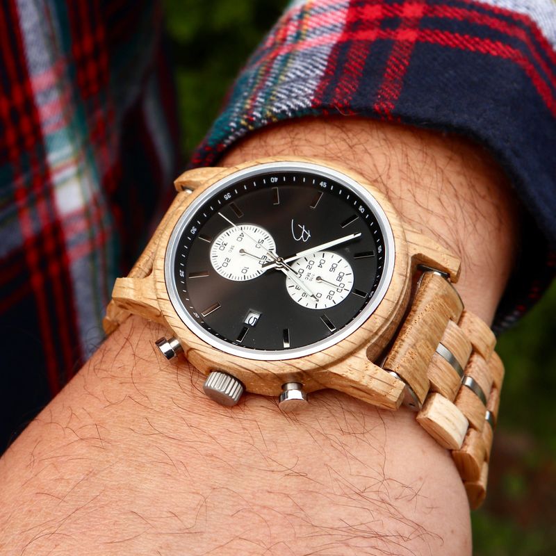 Montre Arnold en bois de baril de Whisky recyclé