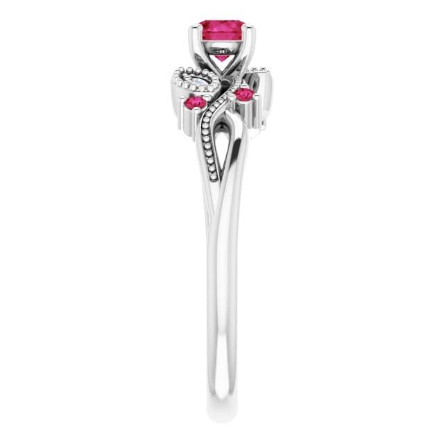 Bague Enchanteresse en or 14K, diamants et rubis