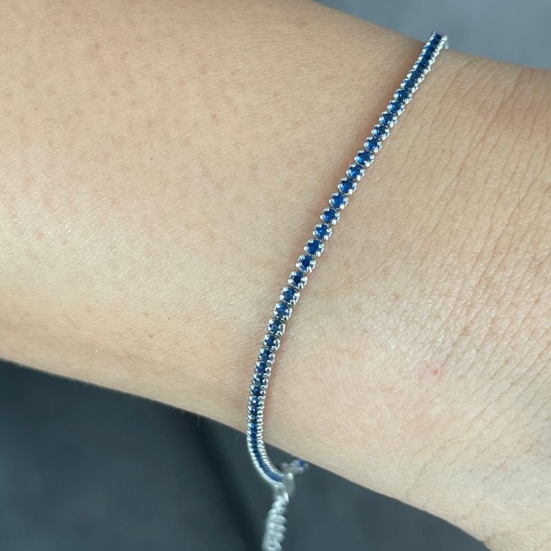 Bracelet Tennis Exclusive Bleu en argent sterling