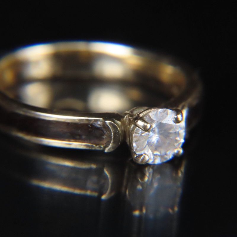 Bague Solitaire en bois, or 14K - 18K et moissanite personnalisée