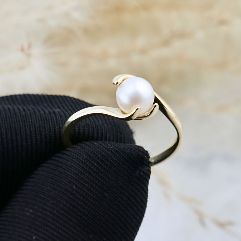 Bague Vague en or 10K et perle