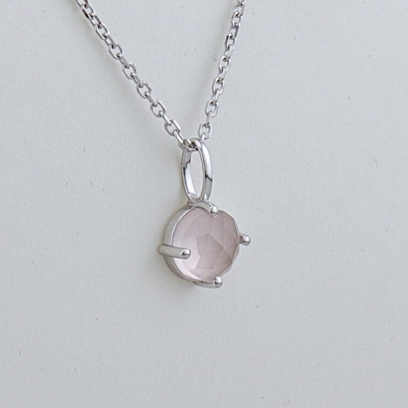Collier en argent sterling et Quartz rose