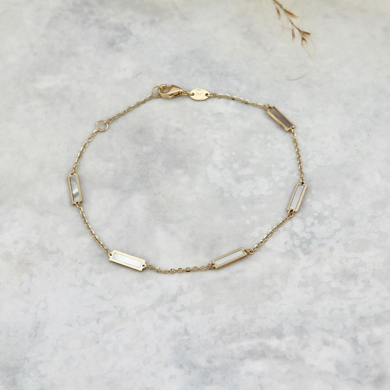 Bracelet Barres nacré en or 10K