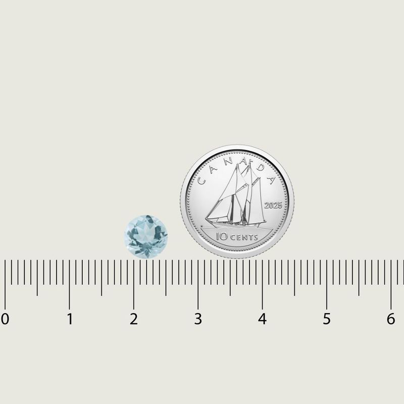 Aigue-marine Naturel Taille Brillant Rond 7mm