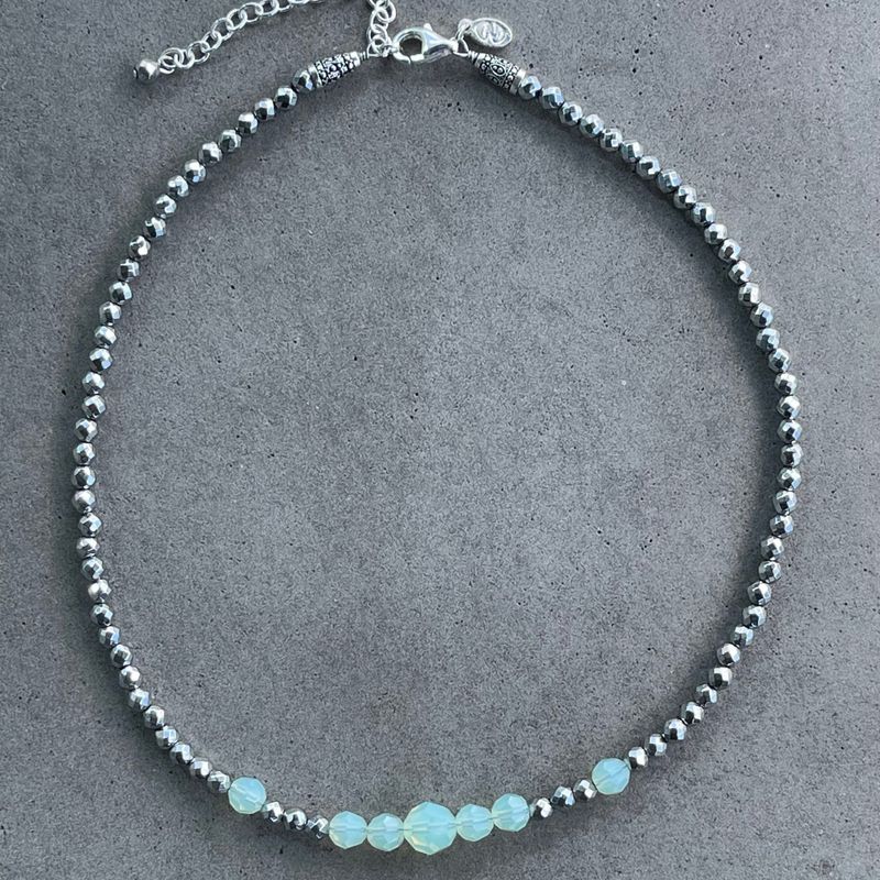 Collier Ocean Vibe en argent sterling et cristaux