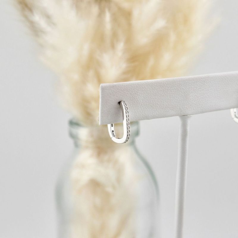 Boucles d'oreilles Huggies Minimalistes Scintillantes en argent sterling