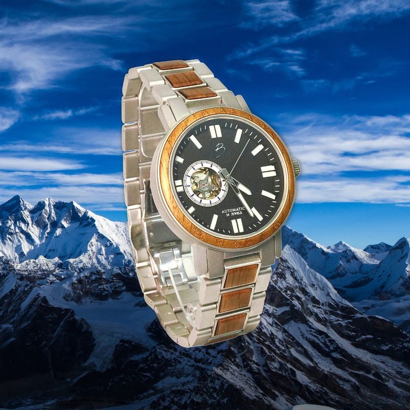 Montre Copernic en bois de baril de whisky recyclé