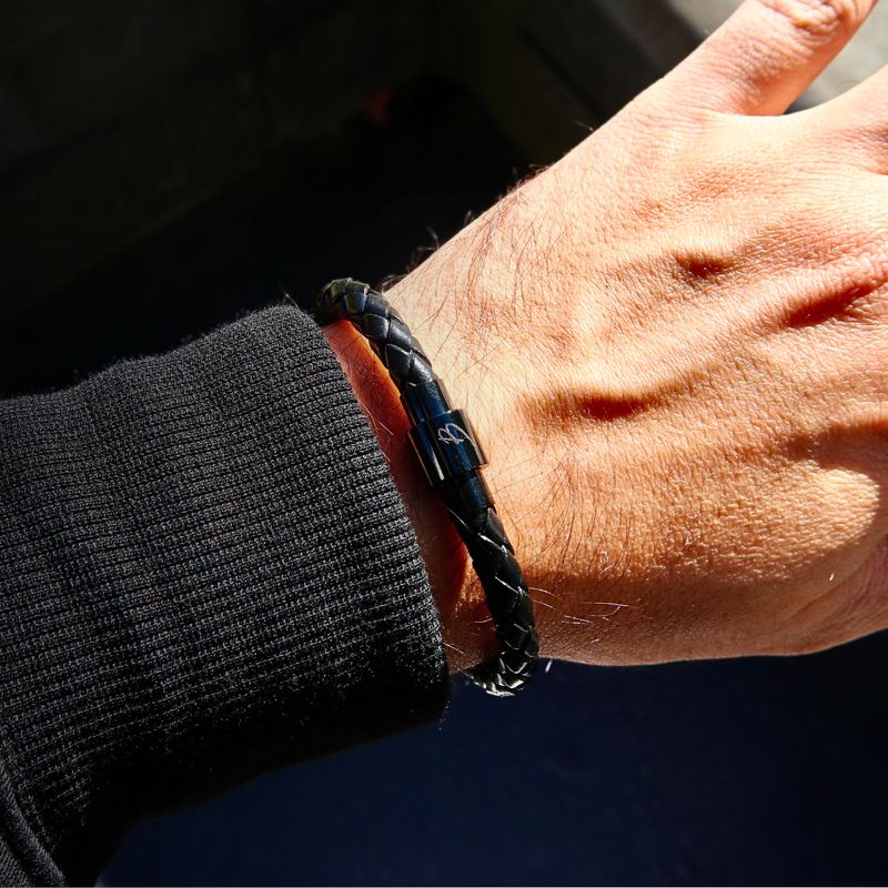 Bracelet Classique en cuir et acier