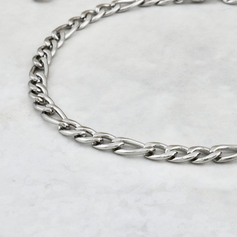 Bracelet de cheville Figaro en acier