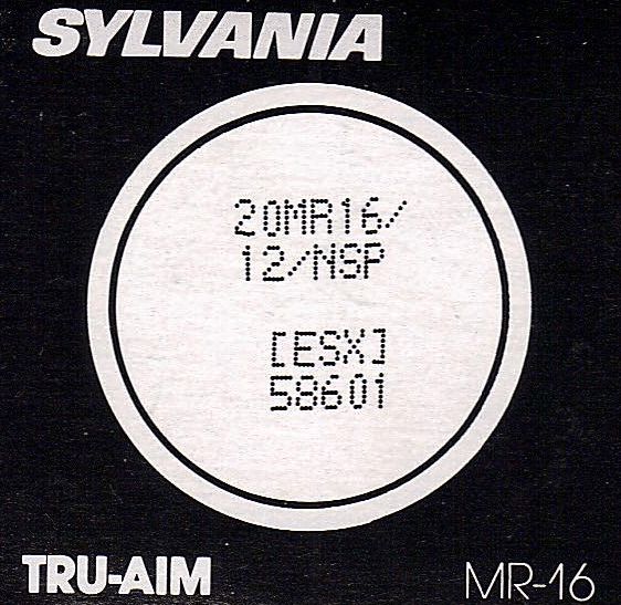 Ampoule Tru-Aim MR16, 20 watts, 12 volts, n° ESX • Sylvania