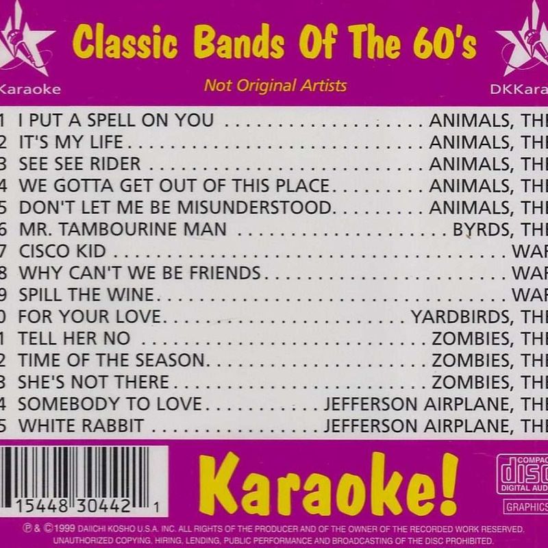 Classic Rock Volume 1 - Classic Bands of the 60’s • Met aussi en vedette The Animals