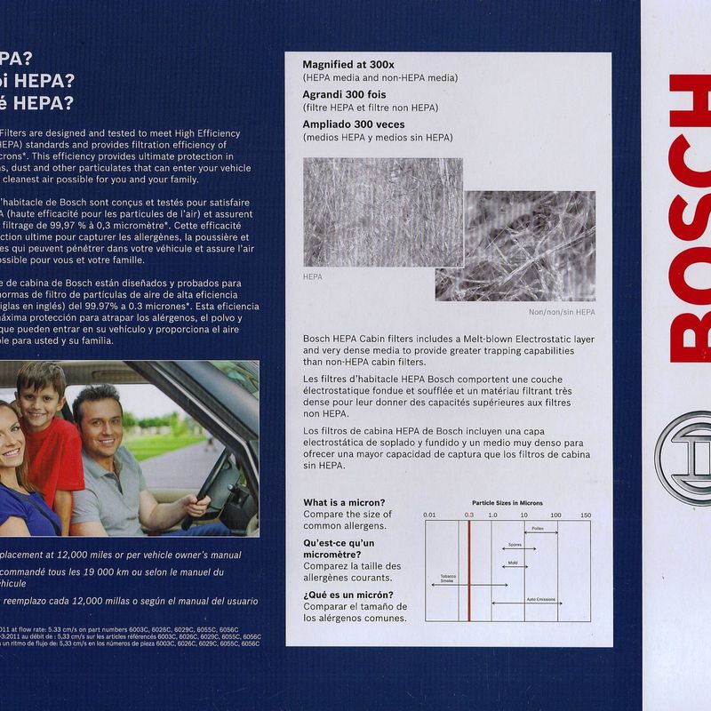 Bosch 6014C Filtre à air d’habitacle Premium • Bosch