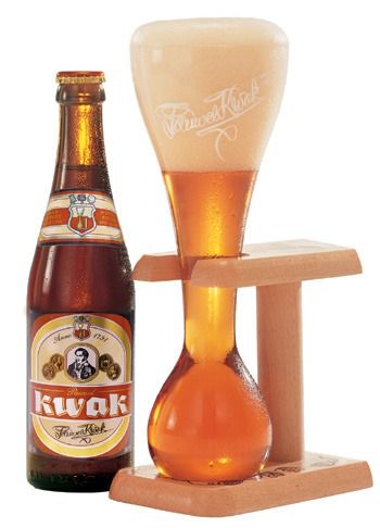 Verre à bière avec support en bois • Kwak