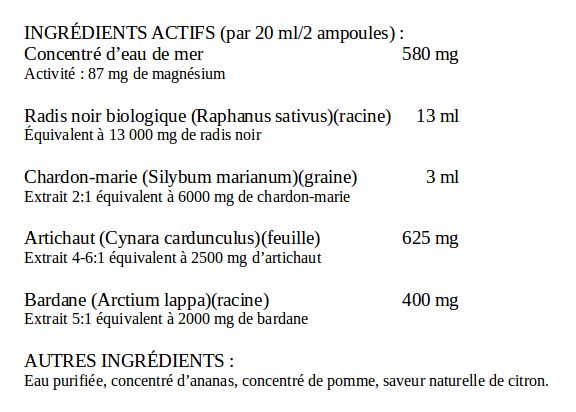 Marisyl Hepa 4® Électrolytes marins, chardon-marie, radis noir, bardane et artichaut en ampoules • Actimar®